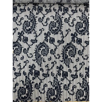 画像5: 生地：綿ポリエステル混 ストライプ刺繍カットジャガード（グレー）