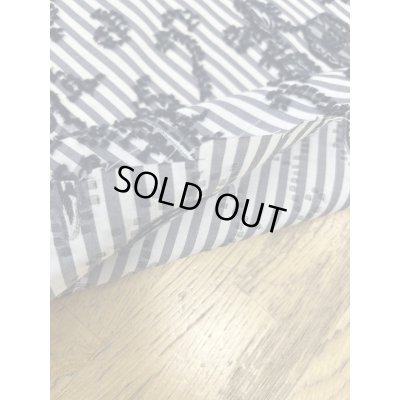 画像6: 生地：綿ポリエステル混 ストライプ刺繍カットジャガード（グレー）