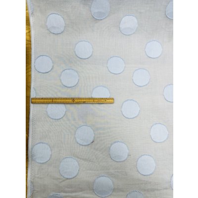 画像2: 生地：綿100％ 水玉カットジャガード（サックスブルー）