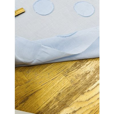 画像5: 生地：綿100％ 水玉カットジャガード（サックスブルー）