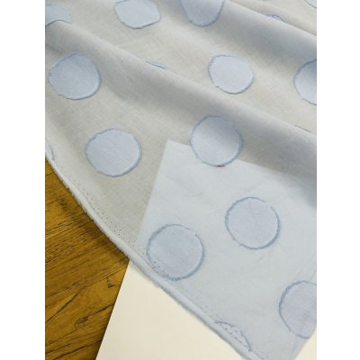 画像7: 生地：綿100％ 水玉カットジャガード（サックスブルー）