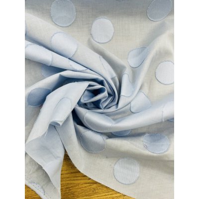 画像8: 生地：綿100％ 水玉カットジャガード（サックスブルー）