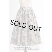 生地：綿100％ジャガード フラワープリント（キナリ×茶×緑）