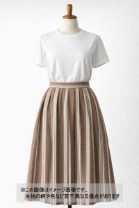 生地：綿風ポリエステル混ストライプ（茶）