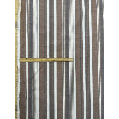 画像2: 生地：綿風ポリエステル混ストライプ（茶）