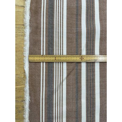 画像3: 生地：綿風ポリエステル混ストライプ（茶）