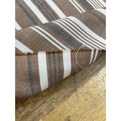 画像5: 生地：綿風ポリエステル混ストライプ（茶）