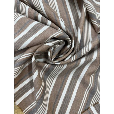 画像7: 生地：綿風ポリエステル混ストライプ（茶）
