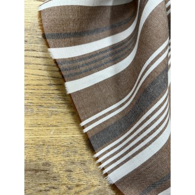 画像8: 生地：綿風ポリエステル混ストライプ（茶）
