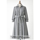 生地：綿風ポリエステル混ストライプ（グレー）