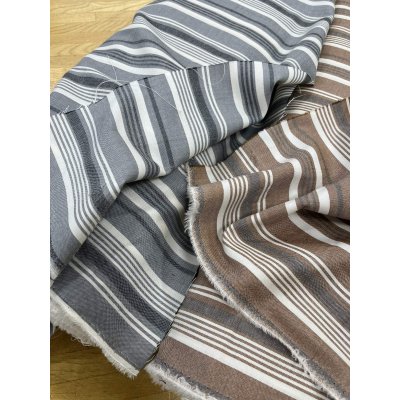 画像8: 生地：綿風ポリエステル混ストライプ（グレー）