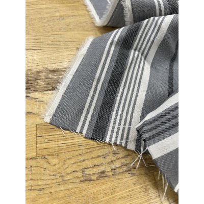 画像9: 生地：綿風ポリエステル混ストライプ（グレー）