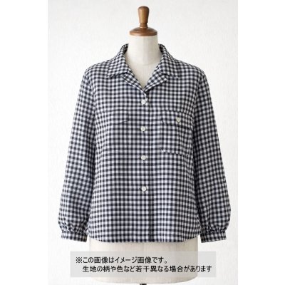 画像1: 生地：ポリエステル 綿風微起毛ギンガムチェック（白×黒）
