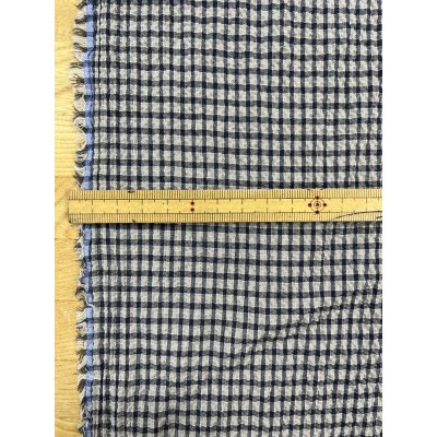 画像3: 生地：綿シャーリングストレッチ 格子柄（グレージュ／紺）
