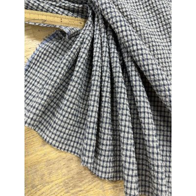 画像6: 生地：綿シャーリングストレッチ 格子柄（グレージュ／紺）