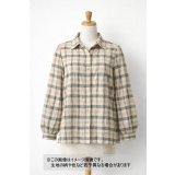 生地：綿テンセル先染めシャーリング（ベージュ×ブラウンチェック）