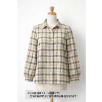 生地：綿テンセル先染めシャーリング（ベージュ×ブラウンチェック）