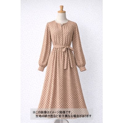 画像1: 生地：ポリ100％Newヴィーナスデシン小花柄（アイボリー×ボルドー）