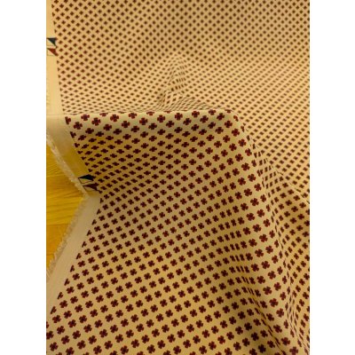 画像5: 生地：ポリ100％Newヴィーナスデシン小花柄（アイボリー×ボルドー）