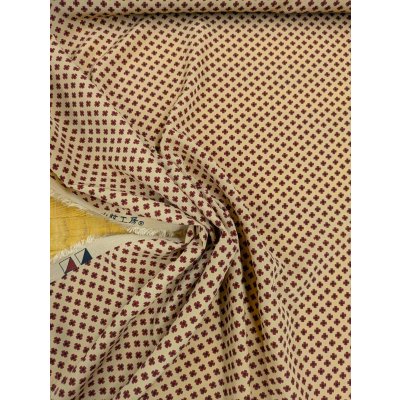 画像6: 生地：ポリ100％Newヴィーナスデシン小花柄（アイボリー×ボルドー）