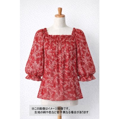 画像1: 生地：綿100％コシラカットプリント（レッド／アイボリー）