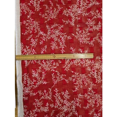 画像2: 生地：綿100％コシラカットプリント（レッド／アイボリー）