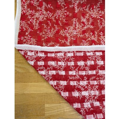 画像4: 生地：綿100％コシラカットプリント（レッド／アイボリー）