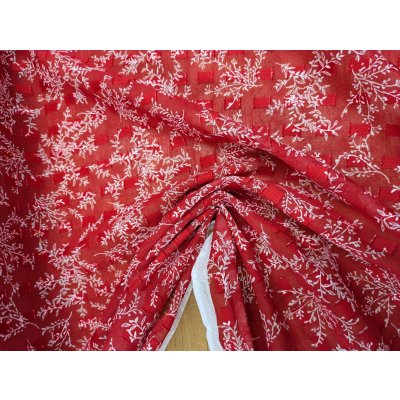 画像7: 生地：綿100％コシラカットプリント（レッド／アイボリー）