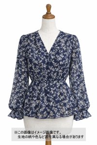 生地：ポリエステル100％シフォンカットジャカード（紺×白）