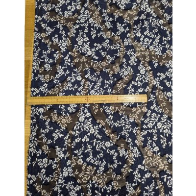 画像2: 生地：ポリエステル100％シフォンカットジャカード（紺×白）