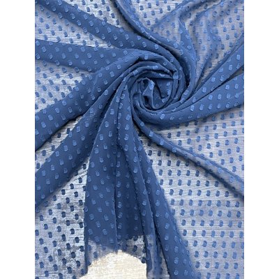 画像6: 生地：ポリエステル100％シフォンカットジャカード（ネイビー）