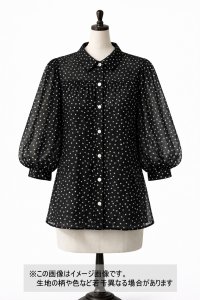 生地：綿100％ランダムドット シアーコットン（黒×白）