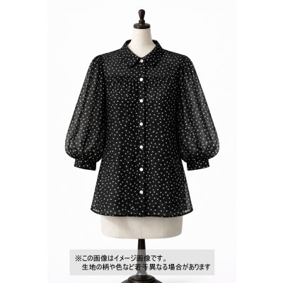 画像1: 生地：綿100％ランダムドット シアーコットン（黒×白）