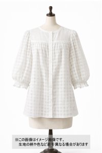 生地：コットンナイロン 格子シアー（ホワイト）