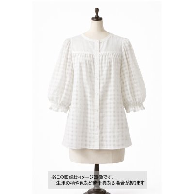 画像1: 生地：コットンナイロン 格子シアー（ホワイト）