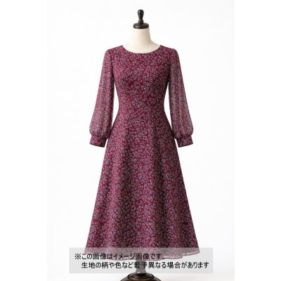 画像1: 生地：ポリエステル100％花唐草プリント（ボルドー×グレー）