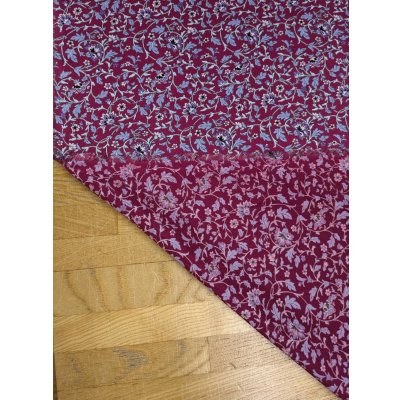 画像4: 生地：ポリエステル100％花唐草プリント（ボルドー×グレー）