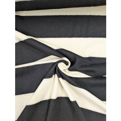画像8: 生地：ウール混太ボーダーニット（ホワイト×ブラック）