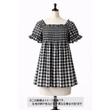 生地：綿100％13mmブロックチェック（ブラック×オフ）