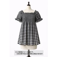 生地：綿100％13mmブロックチェック（ブラック×オフ）