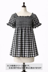 生地：綿100％13mmブロックチェック（ブラック×オフ）