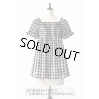 生地：綿100％13mmブロックチェック（ブラック×オフ）