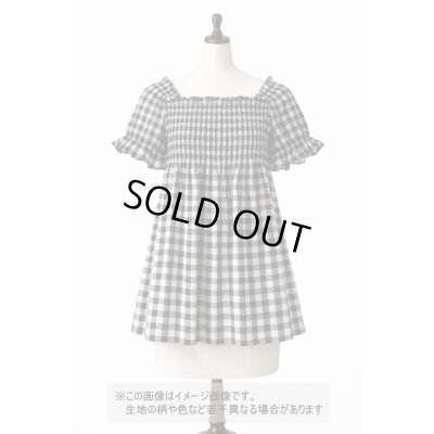 画像1: 生地：綿100％13mmブロックチェック（ブラック×オフ）