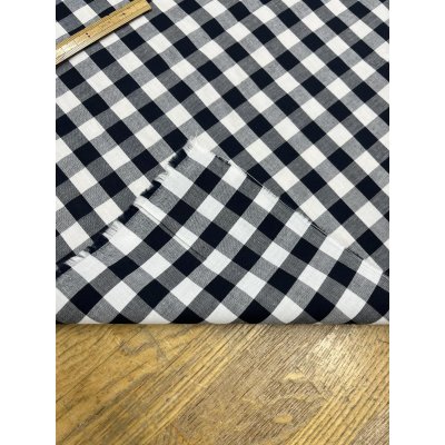 画像4: 生地：綿100％13mmブロックチェック（ブラック×オフ）