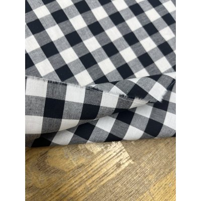 画像5: 生地：綿100％13mmブロックチェック（ブラック×オフ）