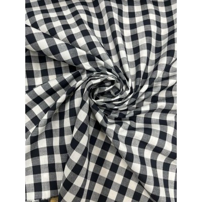 画像7: 生地：綿100％13mmブロックチェック（ブラック×オフ）