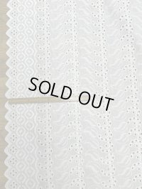 生地：ポリ綿両耳スカラップ刺繍レース（白）