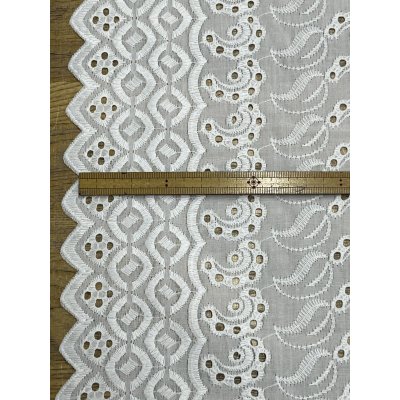 画像2: 生地：ポリ綿両耳スカラップ刺繍レース（白）