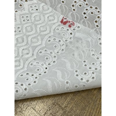 画像3: 生地：ポリ綿両耳スカラップ刺繍レース（白）