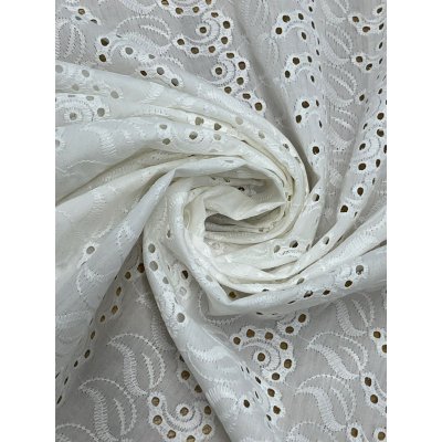 画像6: 生地：ポリ綿両耳スカラップ刺繍レース（白）